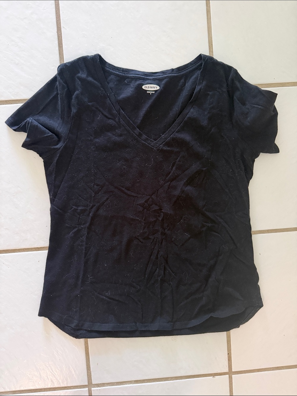 Old Navy Black V-Neck Short Sleeve Tee